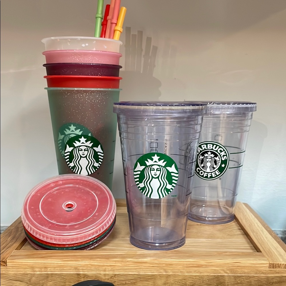 Starbucks Reusable Party Cup Set - Green, Red, Clear